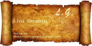 Lini Gergely névjegykártya